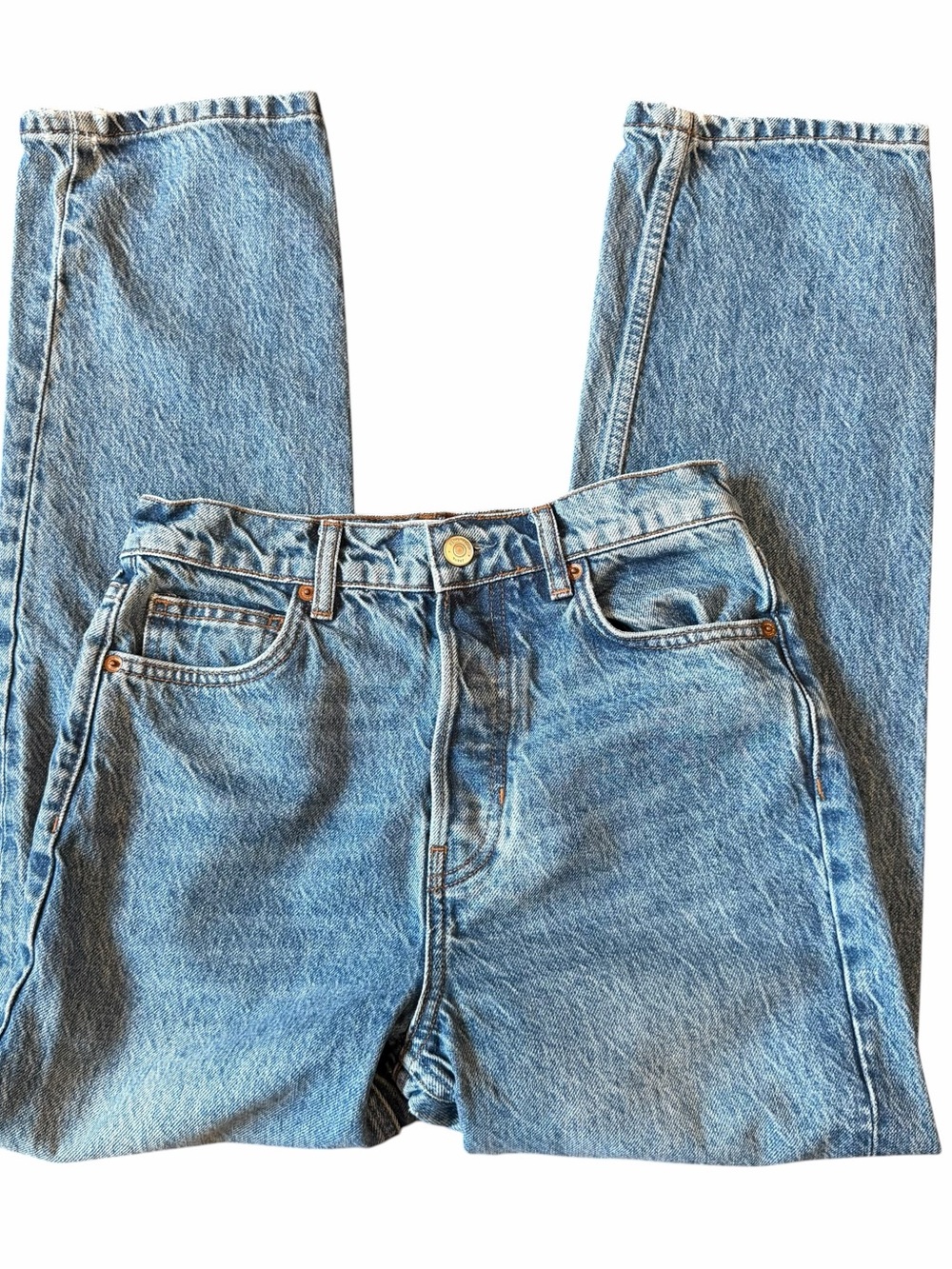 Reformation Jeans Womens 26 Blue High Rise Button Fly Denim Straight Leg Classic - Picture 2 of 7